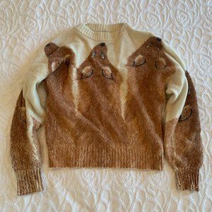 RARE Vintage Krizia Maglia Fox Sweater Jumper as seen on Mary Kate Ashley Olsen